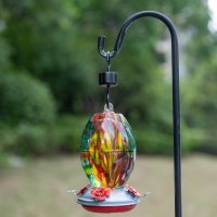 Muse Garden Hummingbird Feeders For Outdoors Hanging Blown Glass Hummingbird Feeder Hummingbird Gifts For Mom Garden Backyard