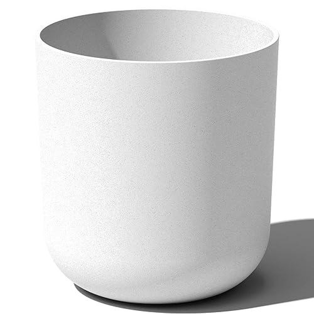 Veradek Mason Series Lima Planter - Round Planter For Indoor Or Outdoor Porch/Garden | Made From Plastic & Concrete With Drainage Holes | Modern D?Cor For Succulents  Flowers  Small Plants