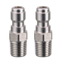 Ridge Washer Pressure Washer Couplers 14 Quick Connect Plug Male Npt Fitting 5000 Psi 2 Pack