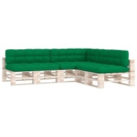 vidaXL Pallet Sofa Cushions 7 pcs Green