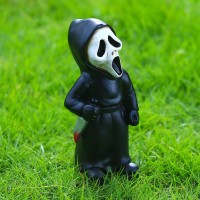 Nezababy Horror Movie Garden Gnomes Decoration Outdoor Statue Nightmare Jason Michael Myers Figurines Lawn Halloween Decor Scre