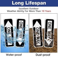 One Way Sign With Arrow  2-Pack 18X6 Inches Engineer Grade Reflective Rust Free Aluminum  Weather/Fade Resistant  Uv Protected  Easy To Mount  Indoor/Outdoor Use (Left/Right)