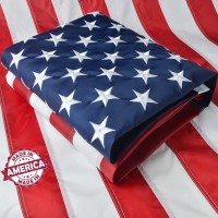 5X8 American Flag Outdoor Heavy Duty 100 Made In Usa Us Flag 5X8 Ft Usa Flag With Embroidered Stars And Sewn Stripes Brass G