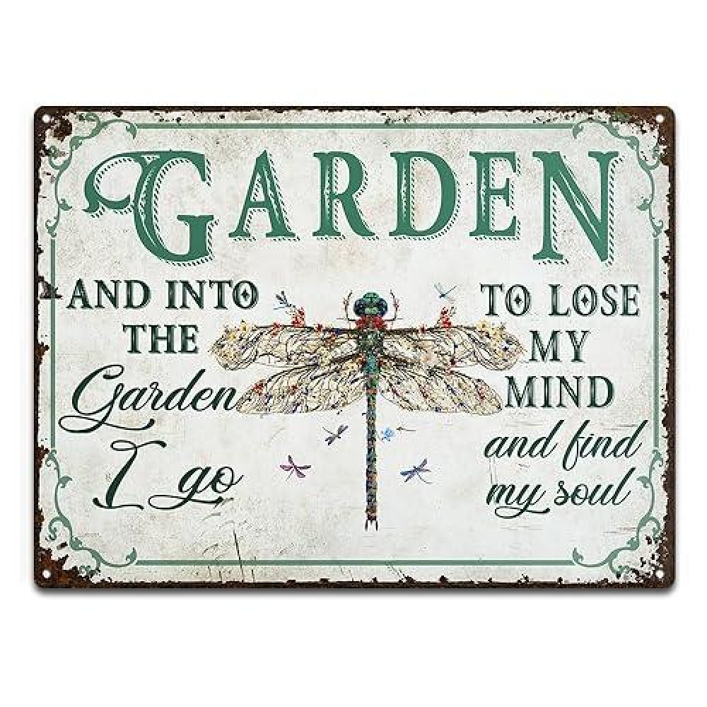 Wander Prints Gardener Gift Birthday Gifts For Mom Dad Grandma Grandpa Dragonfly Garden Sign Unique House Warming Gift For