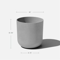 Veradek Round Lima Plastic Planter Pots For Indoor/Outdoor Garden Use  Gray  Suitable For Small To Large Succulent Plants  Flowers  Modern Interior Plants