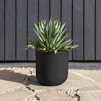 Veradek Round Lima Planter Pots For Indooroutdoor Garden Use Made From Plastic Concrete Mix With Drainage Holes Perfect F