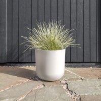 Veradek Round Lima Planter Pots For Indooroutdoor Garden Use Made From Plastic Concrete Mix With Drainage Holes Perfect F