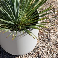 Veradek Round Lima Planter Pots For Indooroutdoor Garden Use Made From Plastic Concrete Mix With Drainage Holes Perfect F