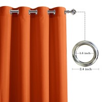 Hiasan Orange Halloween Outdoor Curtains For Patio Waterproof 54 X 108 Inch Privacy Grommet Outside Curtains For Gazeboporch