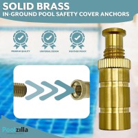 Bargain Brass Poolzilla Pool Safety Cover Brass Anchors For Concrete And Pavers 25 Pack Universal Fit