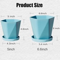 Bisenwin Small Pots For Plants 566 Inch Plant Pot Indoor Square Mini Plastic Flower Pots Outdoor For Garden5 66 In 12 Pcs