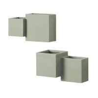 Dalya Outdoor Wall Planter  Set Of 2  Sage Green