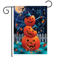 Briarwood Lane Halloween Pumpkin Stack Garden Flag Holiday Jack Olantern 125 X 18