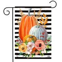 Briarwood Lane Striped Pumpkins Autumn Garden Flag Floral Fall 125 X 18