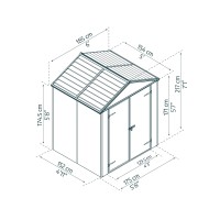 Palram Canopia Rubicon 6 X 5 Shed Gray