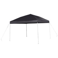 10x10 Black Outdoor Pop Up Event Slanted Leg Canopy Tent with Carry Bag