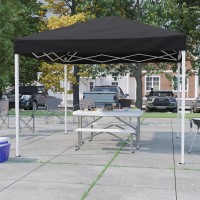 10x10 Black Outdoor Pop Up Event Slanted Leg Canopy Tent with Carry Bag