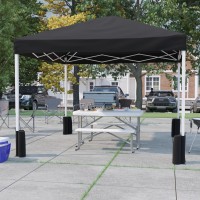 10x10 Black Pop Up Event Straight Leg Canopy Tent with Sandbags and Wheeled Case