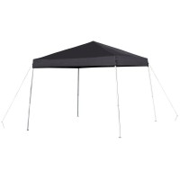 8x8 Black Outdoor Pop Up Event Slanted Leg Canopy Tent with Carry Bag