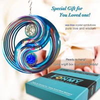 Fonmy Mandala Wind Spinner Wcrystal Ballfengshui 3D Stainless Steel Hanging Spinners Worth Gift Christmas Decoration Indoorou