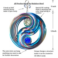 Fonmy Mandala Wind Spinner Wcrystal Ballfengshui 3D Stainless Steel Hanging Spinners Worth Gift Christmas Decoration Indoorou