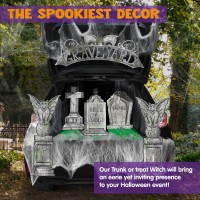 Joyin Halloween Tombstone Trunk Or Treat Archway Garage Decoration With Gargoyles Arch Monument Spider Web And Nonwoven Fabri