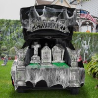 Joyin Halloween Tombstone Trunk Or Treat Archway Garage Decoration With Gargoyles Arch Monument Spider Web And Nonwoven Fabri