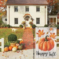 Happy Fall Garden Flag 12 18 Inch Double Sided Vertical Thanksgiving Yard Autumn Pumpkin Outdoor Decor Df076