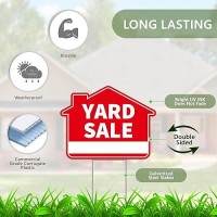 3Pc Yard Sale Yard Sign With Stake  17 Inches By 13 Inches - Double Sided Signs - Corrugated Plastic