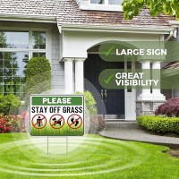 2Pc Stay Off Grass Sign With Stake 17 Inches By 13 Inches Corrugated Plastic Keep Off Grass Sign Dont Walk On Grass Lawn