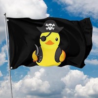 Pirate Rubber Duck Flag 3X5 Ft Outside Garden Yard Banner Viking Flag Outdoor Decorative Sign