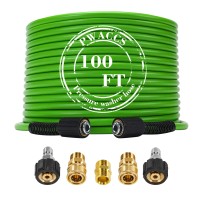 Pwaccs Pressure Washer Hose For Power Washer 3600 Psi Kink Resistant Pressure Washing Extension Hose 100 Ft X 14 Universa