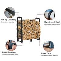 Artibear 3Ft Firewood Rack Stand Heavy Duty Logs Holder For Outdoor Indoor Fireplace Metal Wood Pile Storage Stacker Organzier