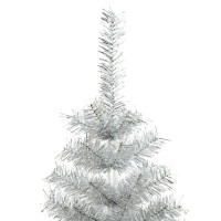 vidaXL Artificial Christmas Tree with Stand Silver 8 ft PET