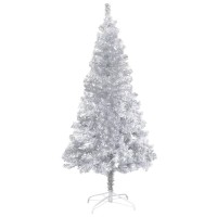 vidaXL Artificial Christmas Tree with Stand Silver 472 PET