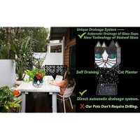 Tiffany Cute Cat Stained Glass Flower Pots Indoor And Outdoor Plant Displays Cat Plant Planter Candle Holder Container Decoratio