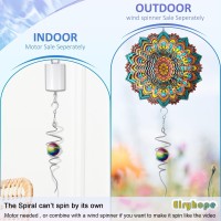 Eiryhope Gazing Ball Spiral Tail Wind Spinner Stabilizer With Multi Color Sphere Swivel Hook Sun Catcher 11 Tail And 2 S