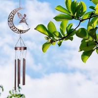 Taman Wind Chime Fairy Wind Chimes For Outside Moon Solar Lights Indoor Crackle Glass Ball Led Decorative Mobile Memorial Gift