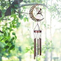 Taman Wind Chime Fairy Wind Chimes For Outside Moon Solar Lights Indoor Crackle Glass Ball Led Decorative Mobile Memorial Gift