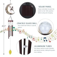 Taman Wind Chime Fairy Wind Chimes For Outside Moon Solar Lights Indoor Crackle Glass Ball Led Decorative Mobile Memorial Gift