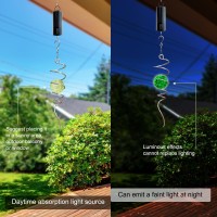 Eiryhope Glow In The Dark Gazing Ball Spiral Tail Wind Spinner Stabilizer With Glow Glass Ball Swivel Hook Hanging Garden D