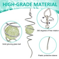 Eiryhope Glow In The Dark Gazing Ball Spiral Tail Wind Spinner Stabilizer With Glow Glass Ball Swivel Hook Hanging Garden D