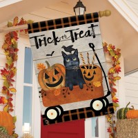 Briarwood Lane Trick Or Treat Wagon Halloween House Flag Primitive 28 X 40