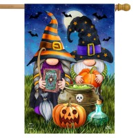 Briarwood Lane Halloween Gnomes House Flag Humor Spooky 28 X 40