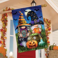 Briarwood Lane Halloween Gnomes House Flag Humor Spooky 28 X 40