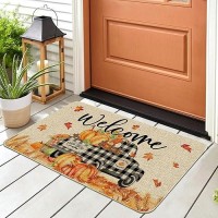 Hexagram Fall Door Mats 17X29 Inch Fall Decorations For Home Fall Welcome Mats Outdoor Autumn Fall Pumpkin Truck Doormats For