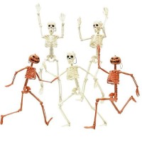 5 Packs Halloween Plastic Skeleton 16 Posable Skeleton Decoration Halloween Full Body Skeleton With Movable Joints Realisti