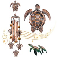 Turtle Wind Chime For Outside Sea Turtle Gifts For Women 35In Windchimes Outdoors Clearance Turtle Decor For Garden Yard Porch P