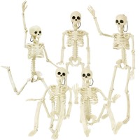 5 Packs Posable Halloween Skeleton Full Body Halloween Skeleton With Movable Joints 16 Hanging Spooky Skeletons For Hallowee