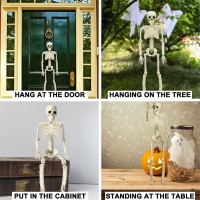 5 Packs Posable Halloween Skeleton Full Body Halloween Skeleton With Movable Joints 16 Hanging Spooky Skeletons For Hallowee